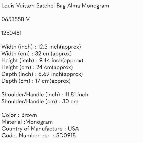 065355B V Louis Vuitton Satchel Bag Alma Monogram - Picture 10 of 10